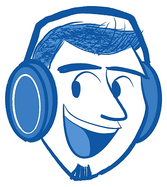 Cartoon illustration of Bob wearing headphones